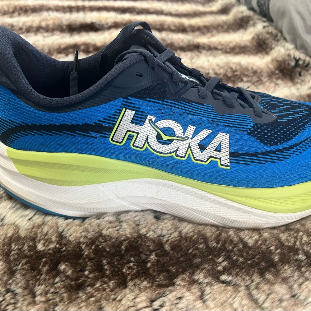 Hoka Vibrant Blue and Lime Sneakers
